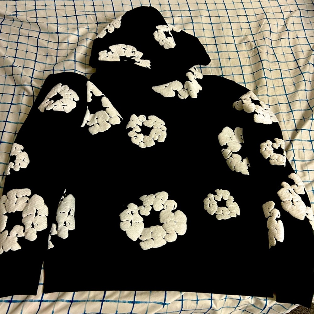 Black denim tears hoodie looks new but used a couple times.